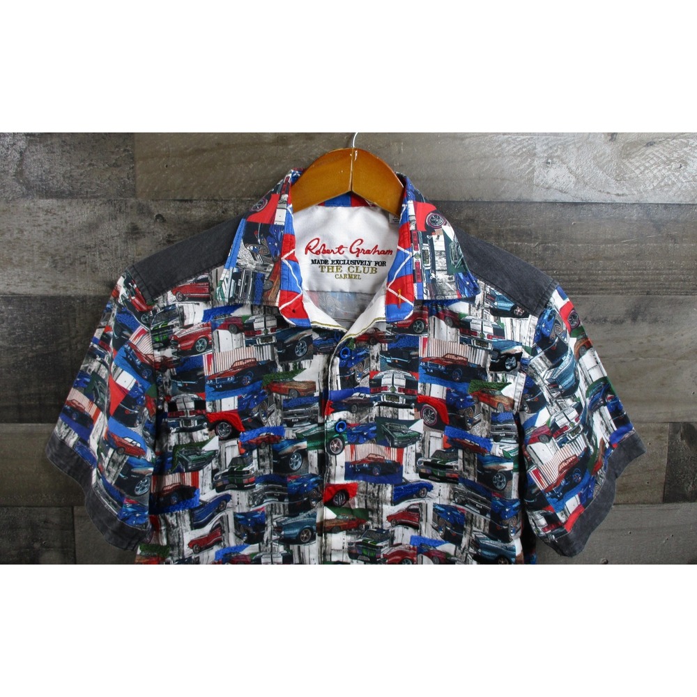 Robert Graham Shirt Mens XS The Club Carmel Exclusive Short Sleeve Button Up
